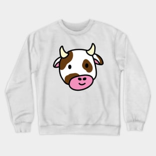 Cute cartoon dairy cow doodle brown spots Crewneck Sweatshirt